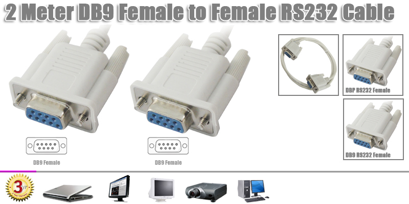 2M Metre DB9 F to Female Serial Game Port Changer Cable  