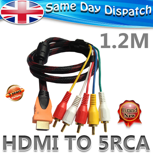 to HD 5 RCA RGB AV Yprpb Composite TV Laptop LCD Cable Lead 1M 1 5M 1 