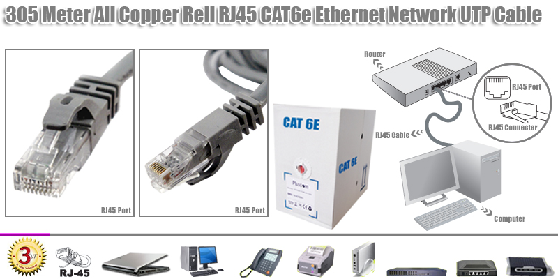 Cat6 UTP Ethernet Network LAN Patch Cable  305m (1000ft) ROLL  BLUE 